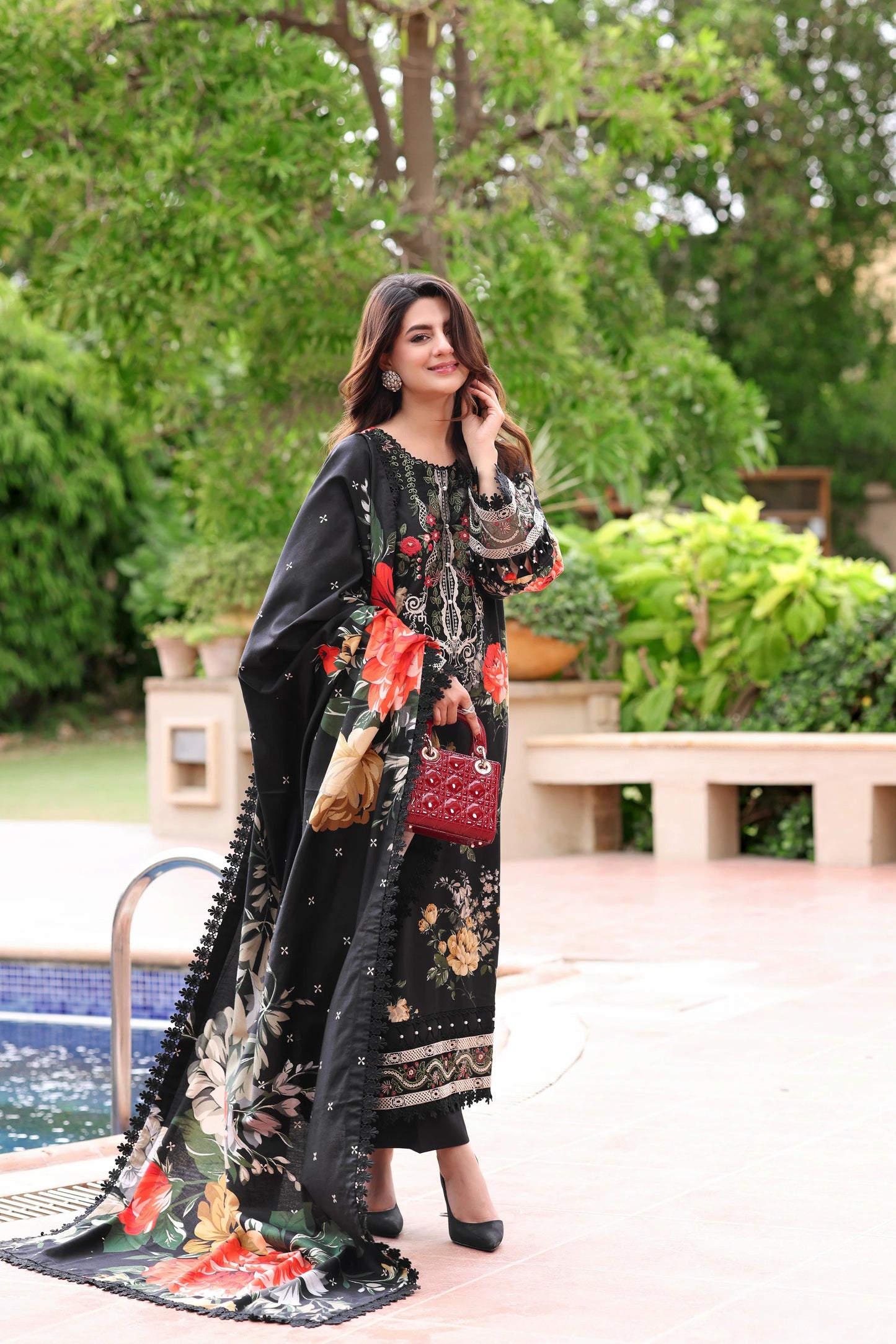 Stitched Print Khadar Emb Warm Shawl 3pc