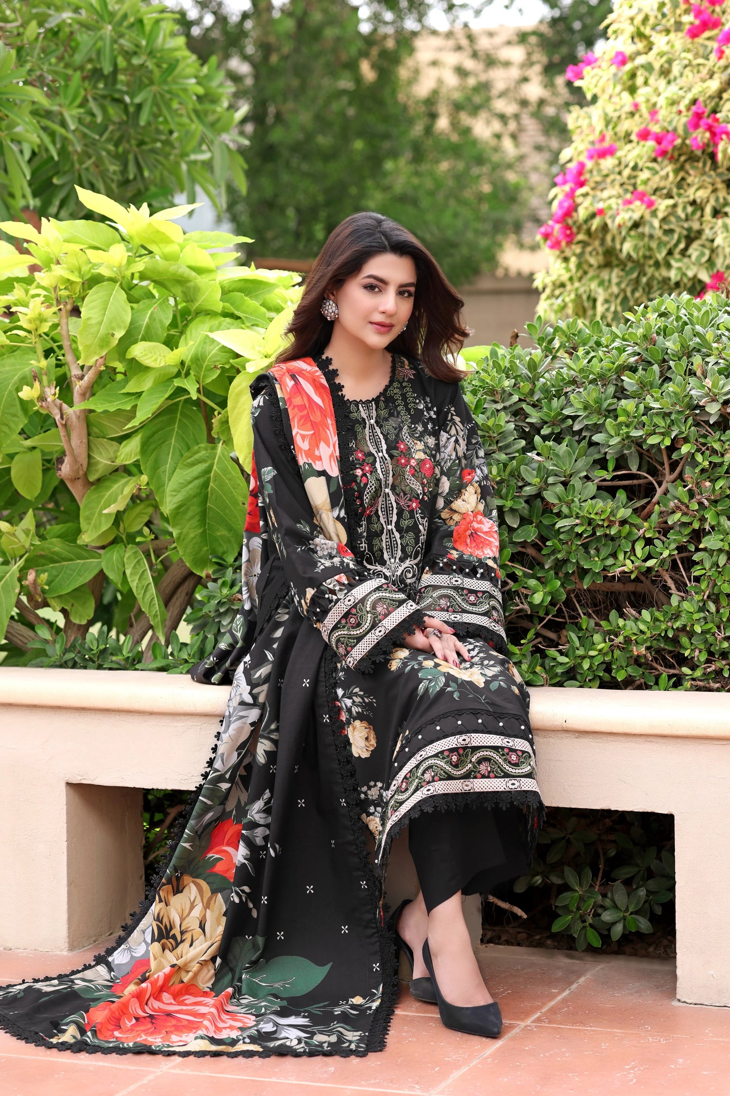 Stitched Print Khadar Emb Warm Shawl 3pc