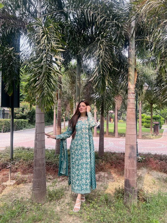3 Piece Printed Khaddar Suit – 316