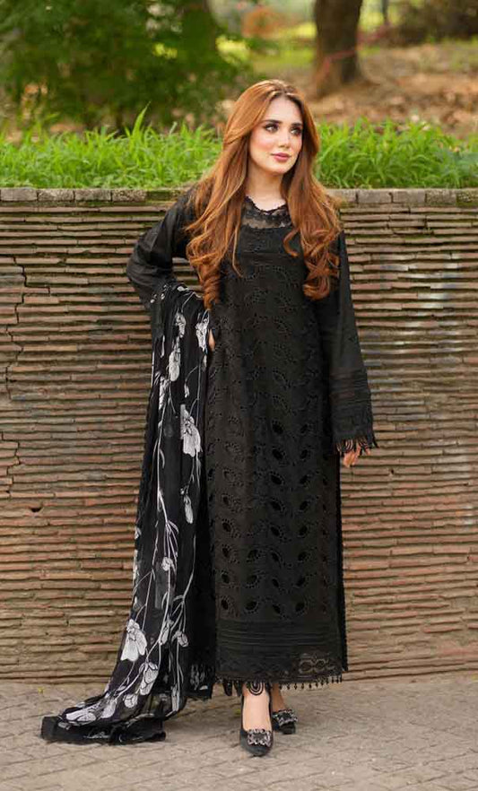 Libaas Black – EC627 | stitched | Embroidered 3 Piece